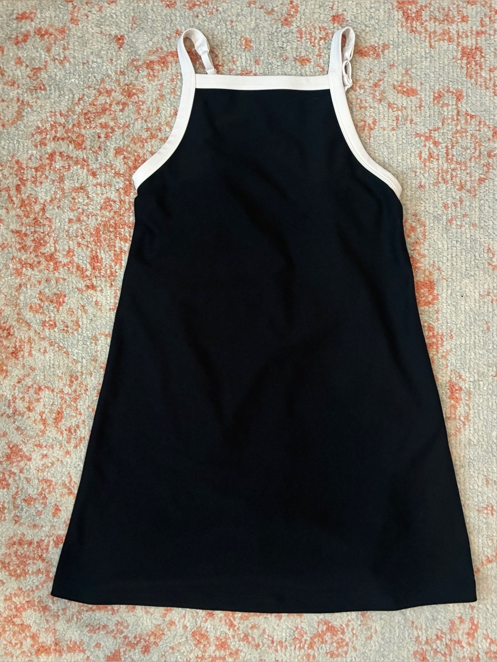 Abercrombie YPB SculptLUX Black Mini Dress with White Trim S built in bra shorts